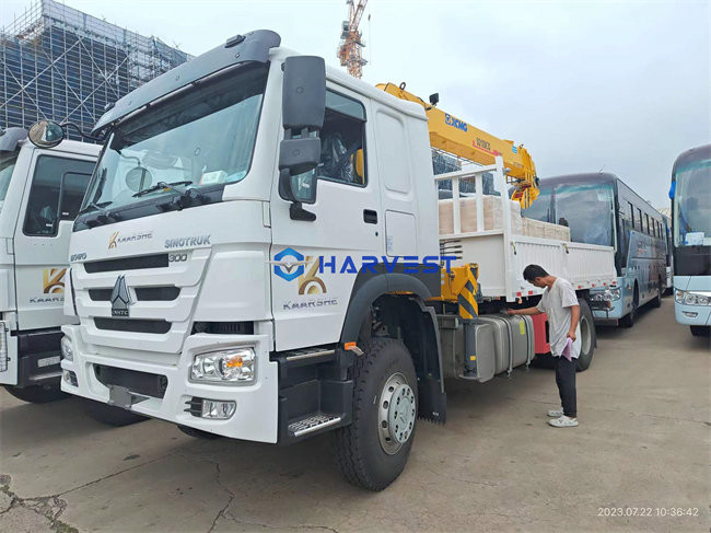 Laatste bedrijfscasus over Sinotruk Howo 4x2 300 pk 10 ton vrachtwagenkraan verscheept naar Djibouti